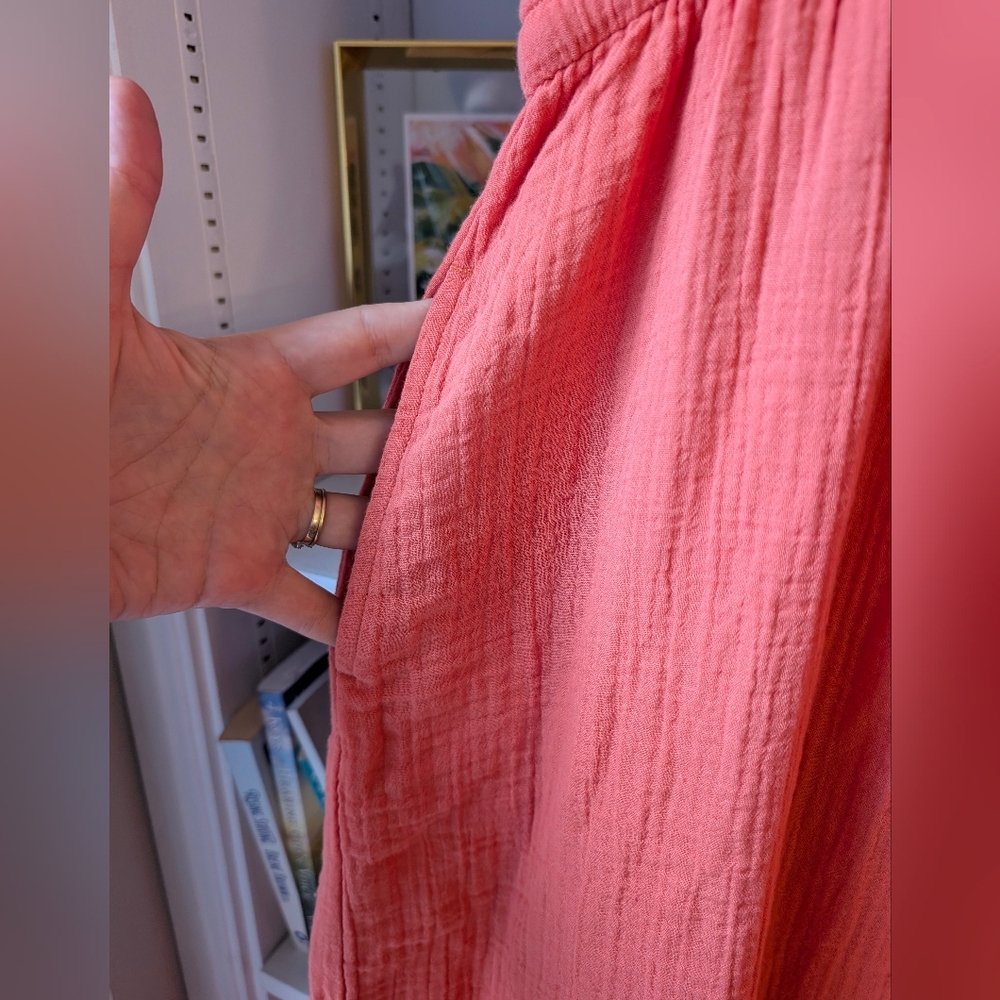 L.L. Bean Coral Tiered Midi Dress - Picture 3 of 8